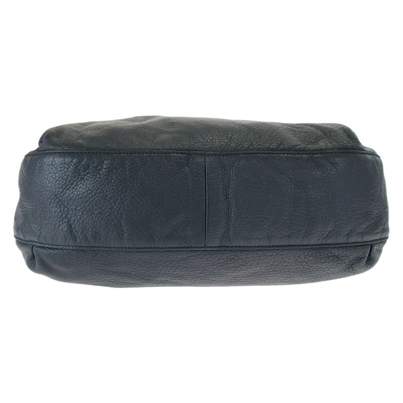 Gucci G Wave Hobo Black Gold Hardware Shape Push Leather 232931 Shoulder Bag