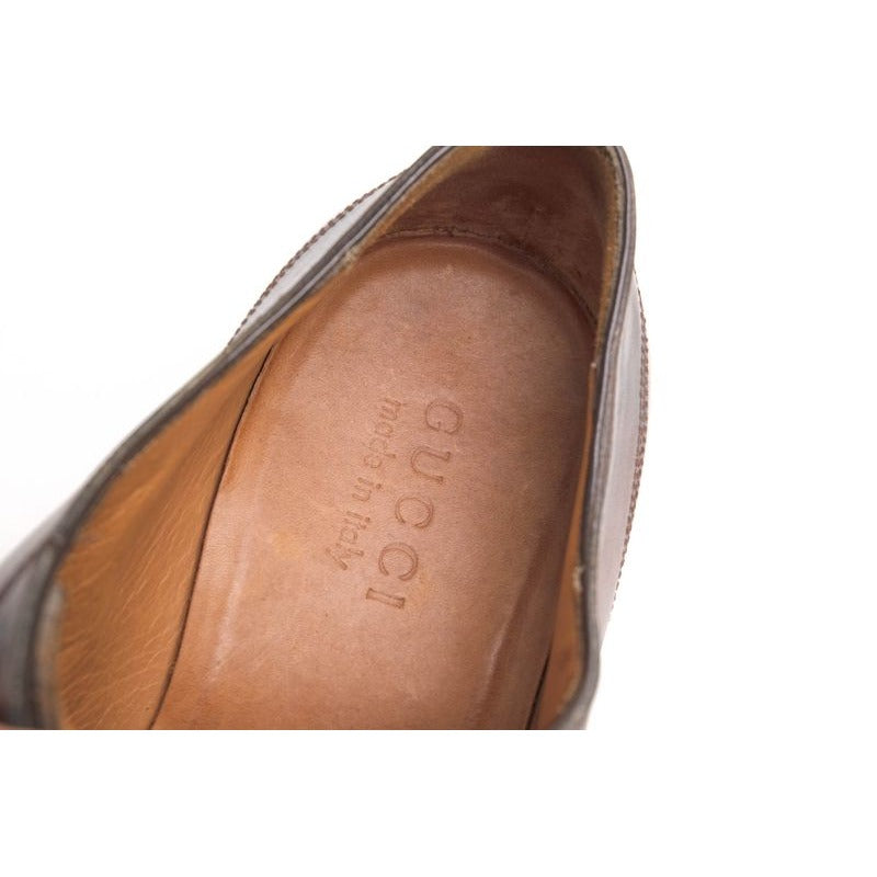 Gucci Shoes Business Men Leather Dark Brown Antique Dyed — view 9