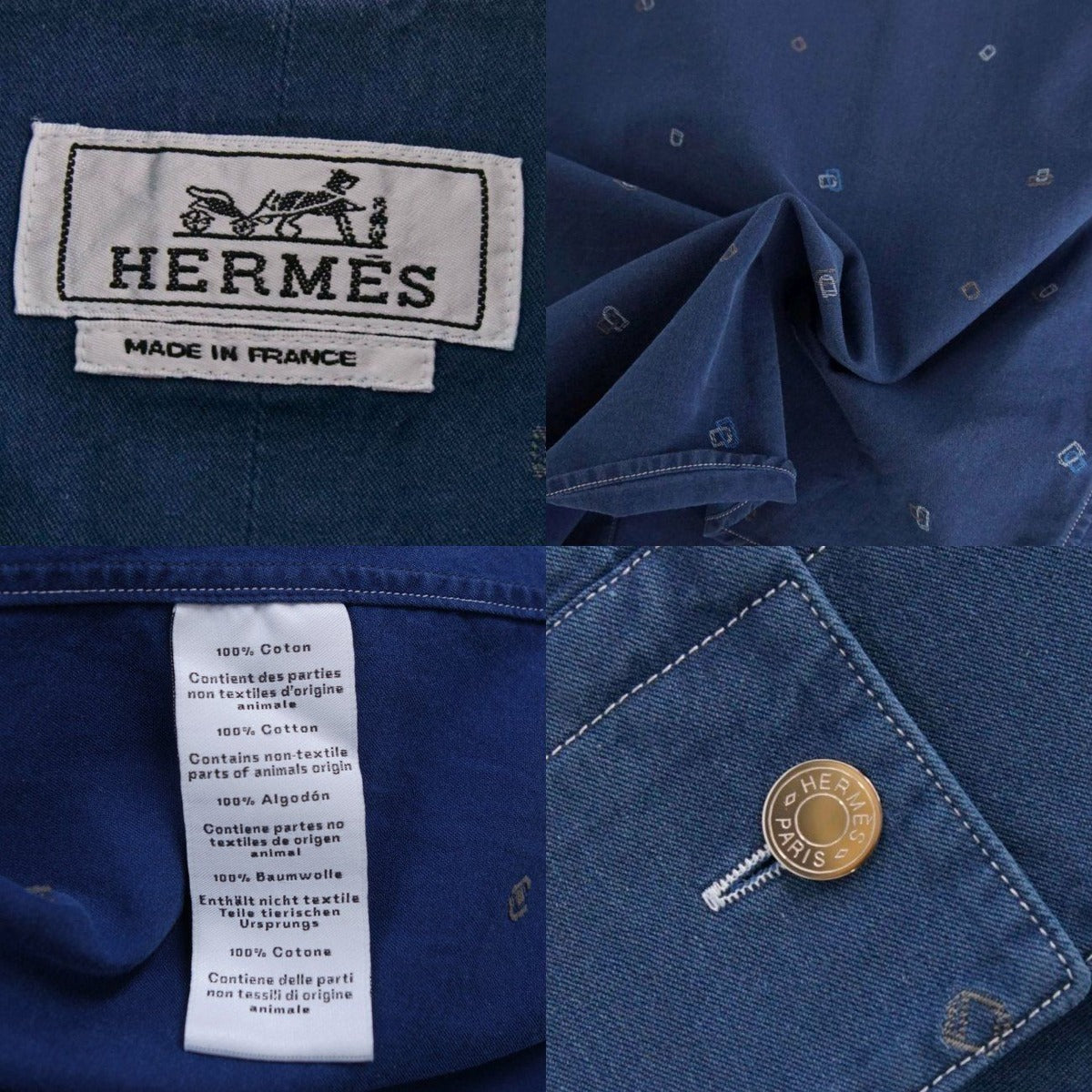 Hermes Shirt Long Sleeve Denim Cotton — view 5