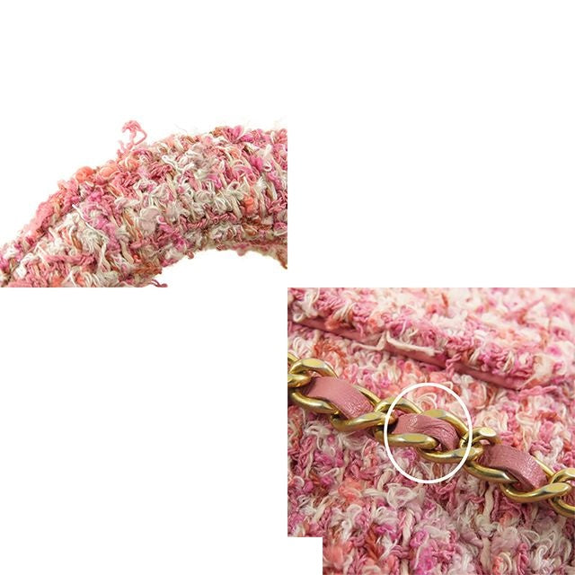 Chanel Chain Mini Bag Pink Gold Tweed — view 8