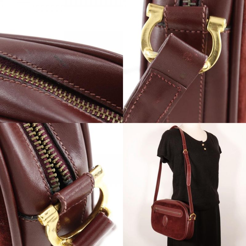 Cartier Must Line Suede And Calf Bordeaux Women's Shoulder Bag
