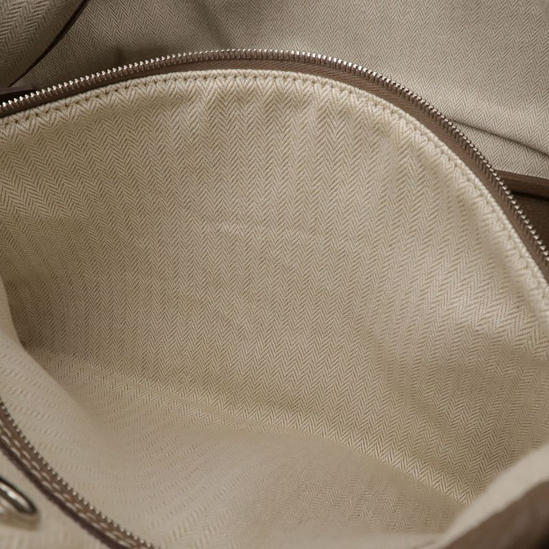 Hermes Garden Party PM Tote Handbag Negonda Leather Etoupe Glazed Silver