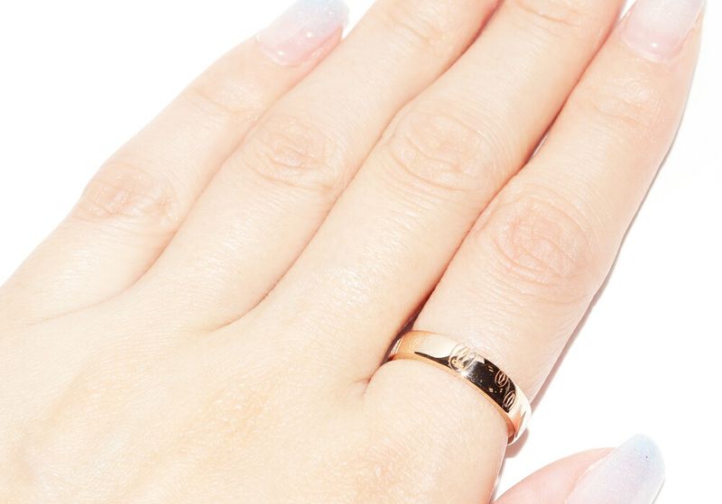 Cartier Ring 18K Pink Gold Happy Birthday Ring SM Logo Cartier Wedding Ring
