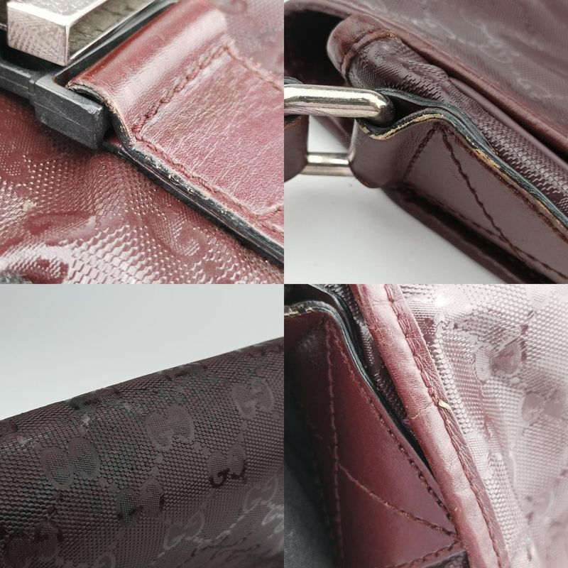 Guccigg Plus Messenger Wine Red PVC Coated Canvas 201732 I7033049