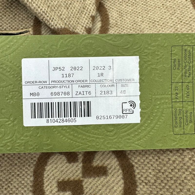 Gucci 22aw Jumbo GG Canvas Wool Car Coat 698708 Zait6 Jumbo GG Canvas Wool Car