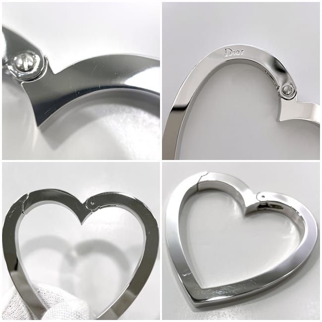 Christian Dior Key Ring Red Silver Excellent Condition Plastic