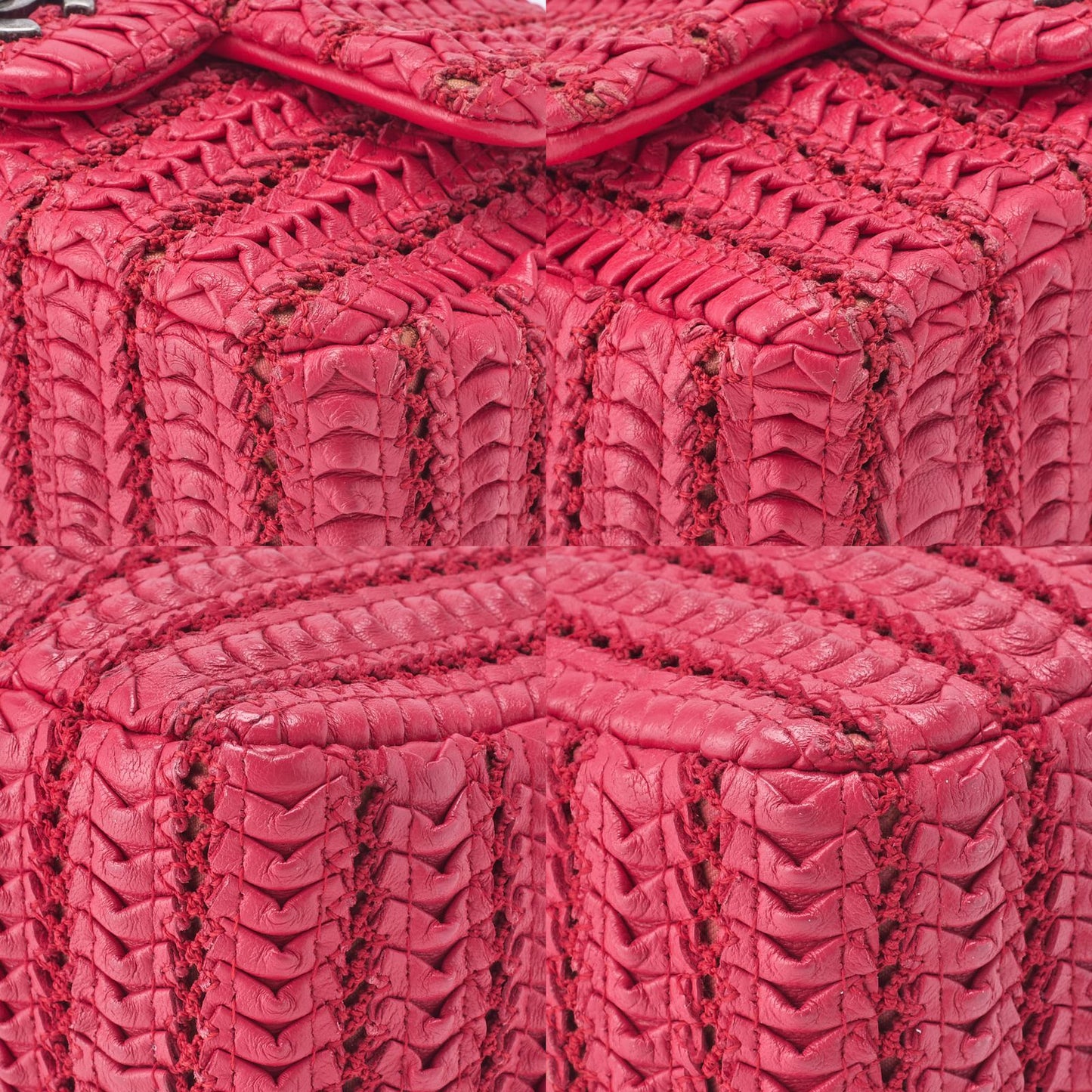 Chanel Mini Matelasse Turnlock Chain Shoulder Bag Lambskin Red (silver Hardware)