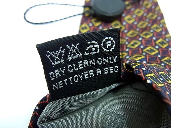 Fendi Zucca 100% Silk Tie Business Men's Dark Navy And Multicolored Bd8277