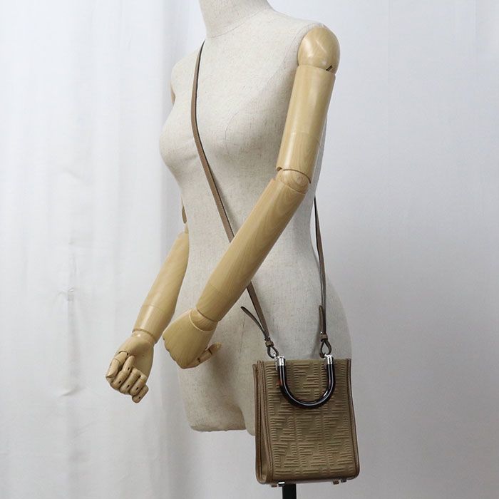 Fendi Sunshine Shopper Mini Fe90594 Tote Bag Cotton Sunshine Shopper Mini