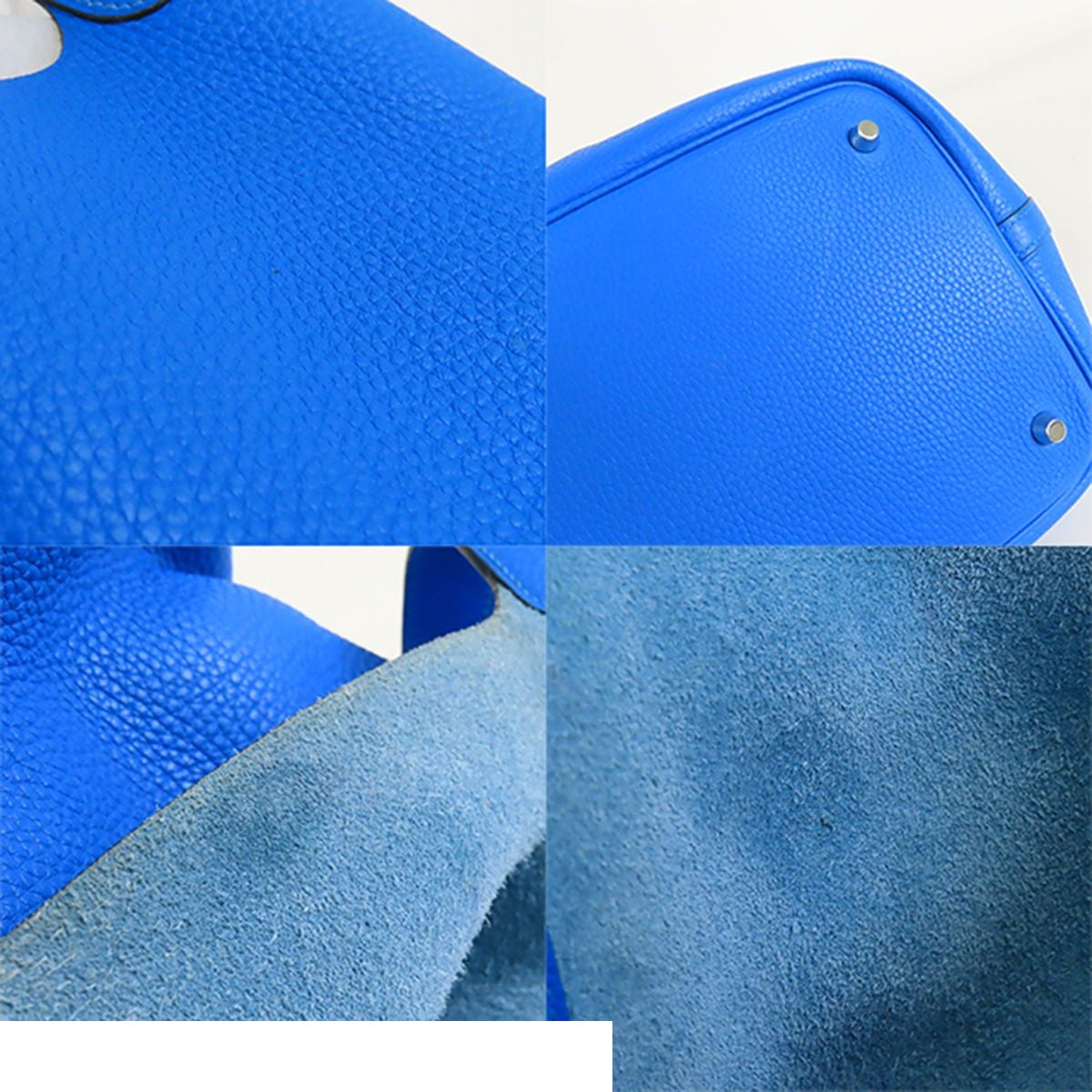 Hermes Picotin Lock MM Blue Hydra Silver Taurillon Handbag — view 8