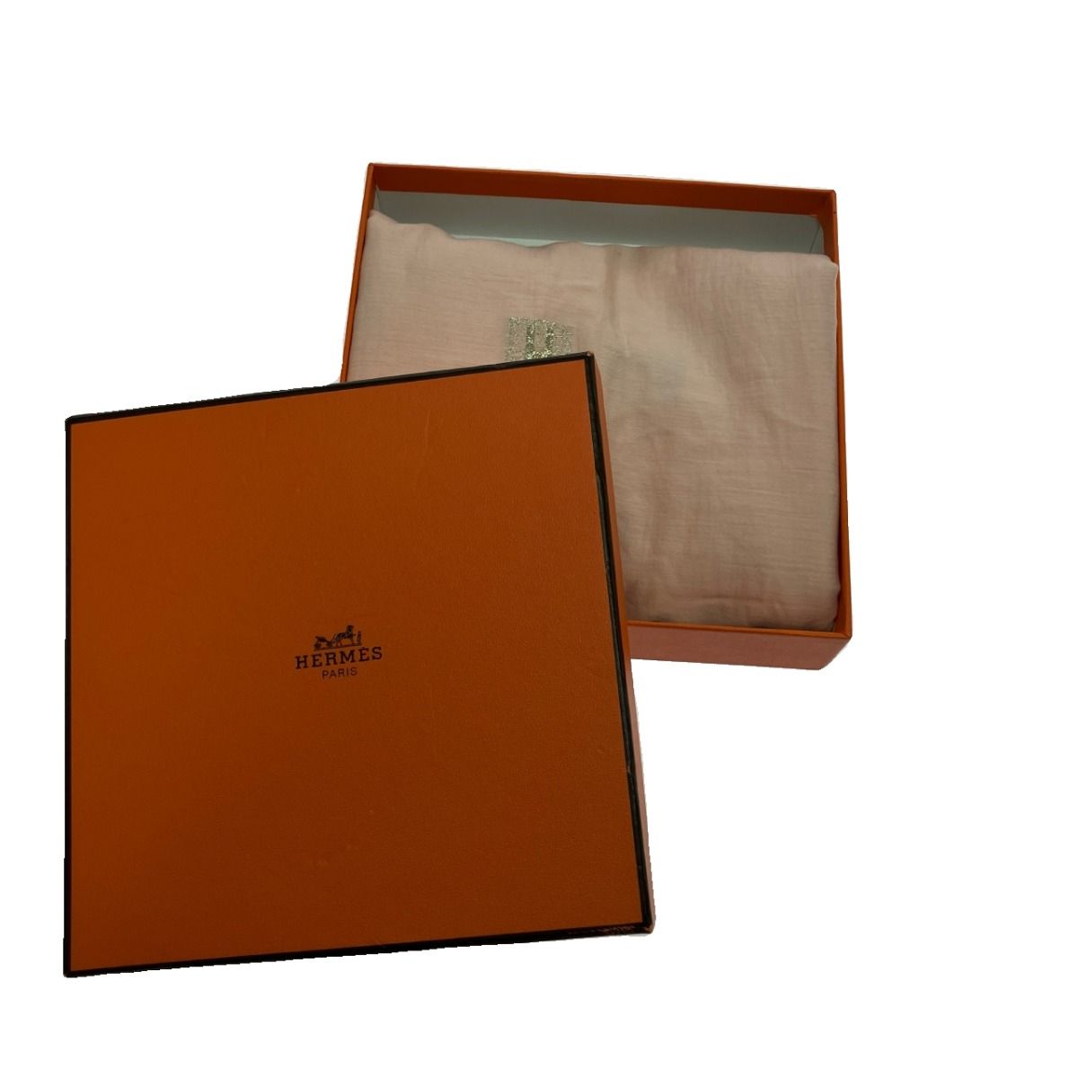 Hermes H Logo Shawl Large Lamé Light Pink