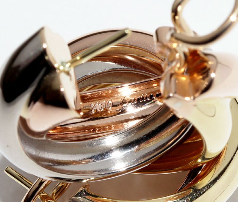 Cartier Earrings 18K Yellow Gold 18K White Gold 18K Pink Gold Trinity Earrings