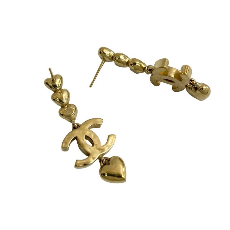 Chanel Coco Mark Heart Motif Earrings Accessories Small 23BP