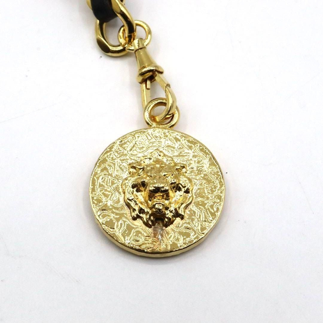 CHANEL Vintage CC Logo Leather Chain Belt Gold Red