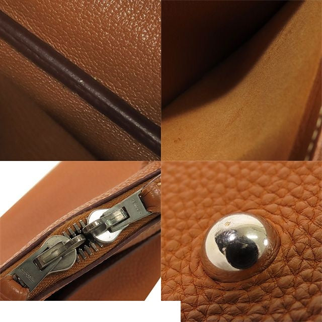 Hermes Bolide 1923 30 Gold Silver Togo Handbag — view 8