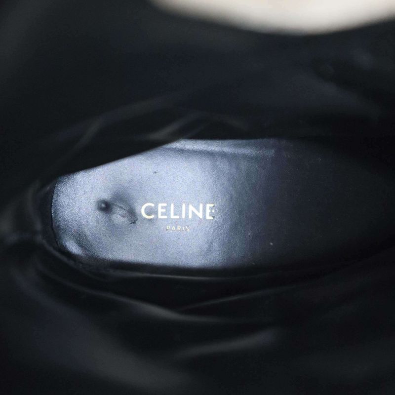 Celine 22aw Metal Toe Cap Western Middle Boots Ivory 41