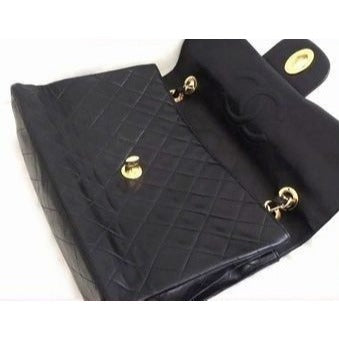 CHANEL Jumbo Maxi XL 24K Gold Flap Bag Lambskin Chain Shoulder Black