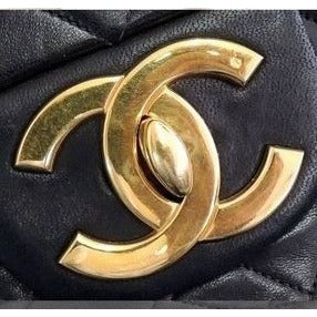 CHANEL Jumbo Maxi XL 24K Gold Flap Bag Lambskin Chain Shoulder Black