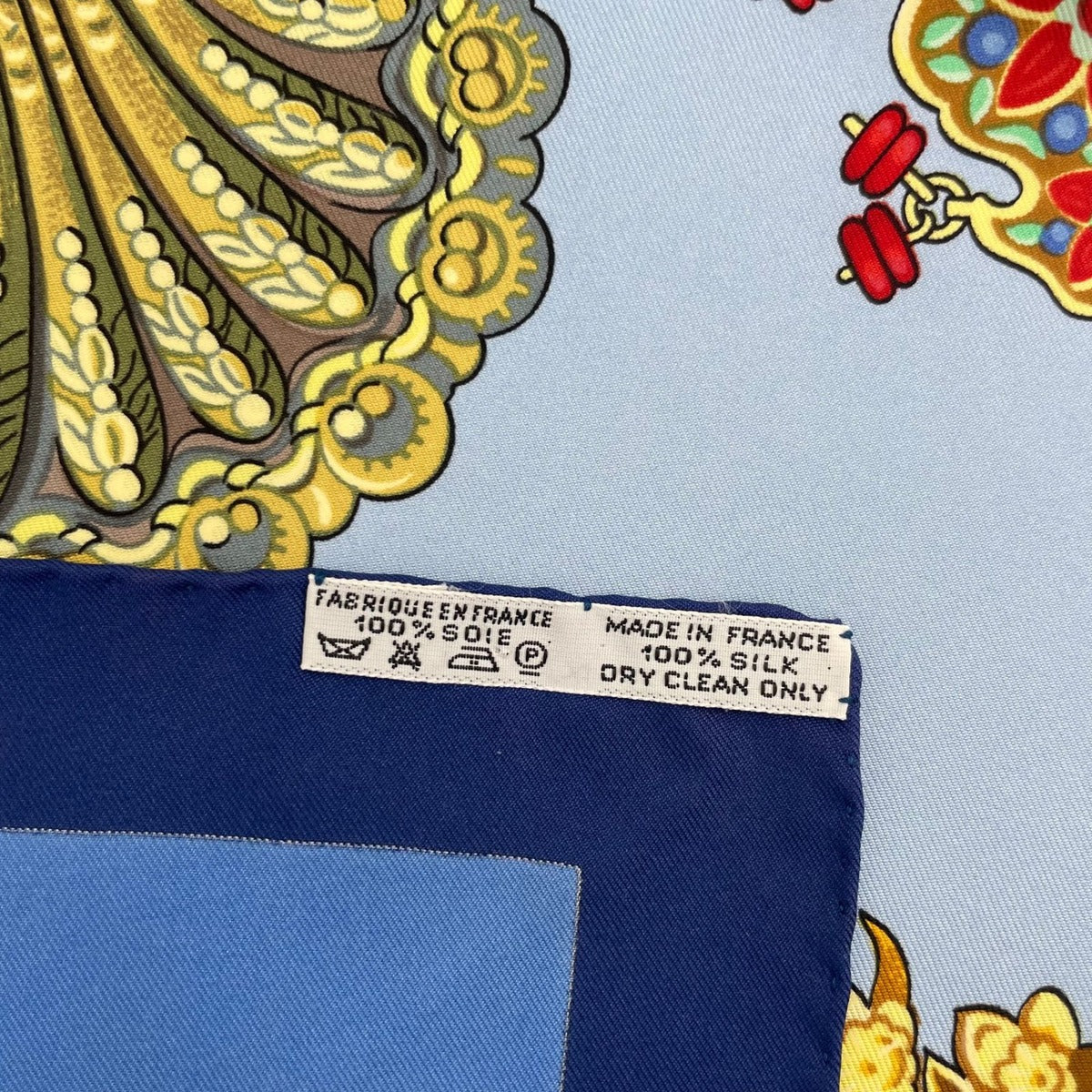 Hermes Scarf Silk Carre 90 Kosmima Space Blue — view 10