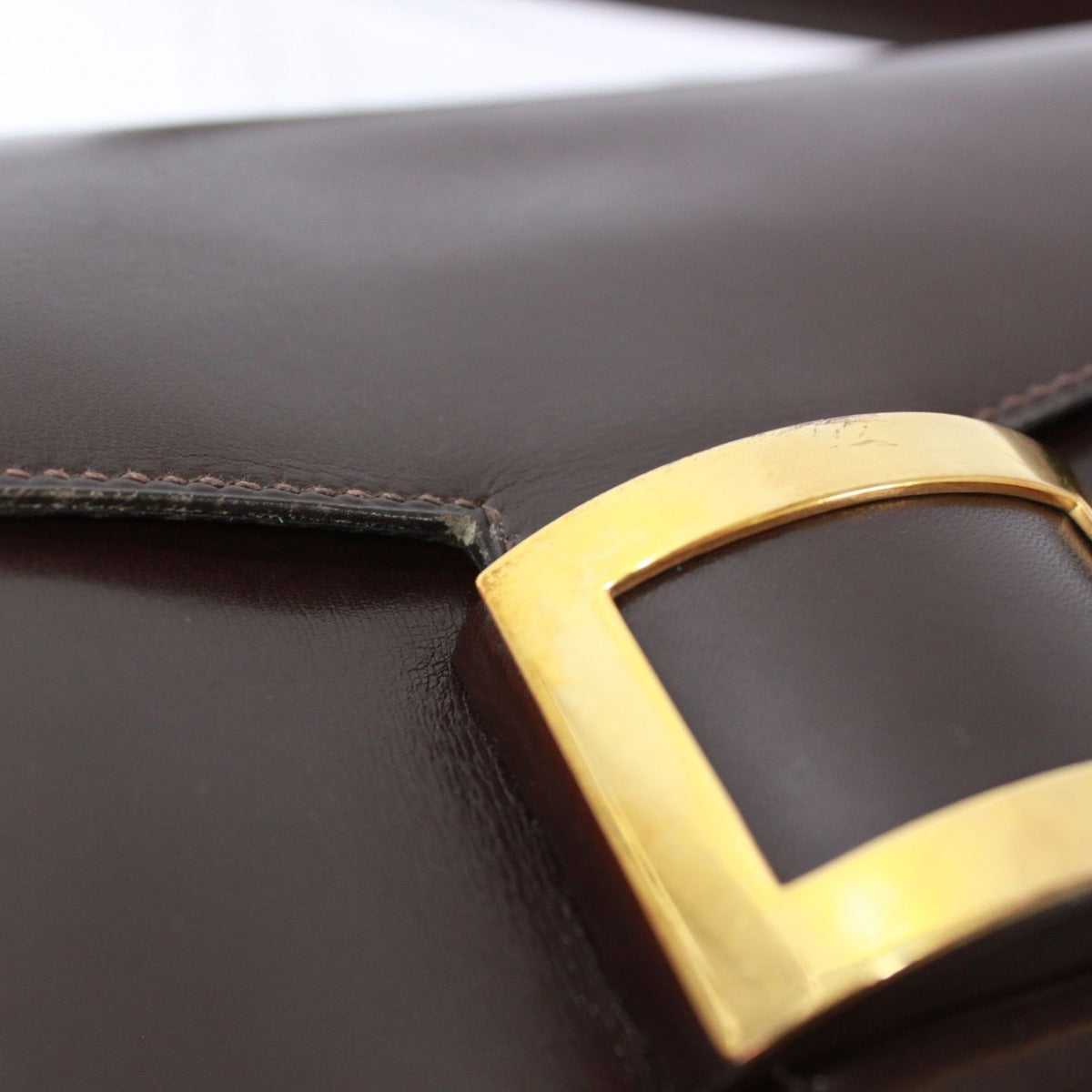 Hermes Martine Box Calf Brown Shoulder Bag Gold — view 15