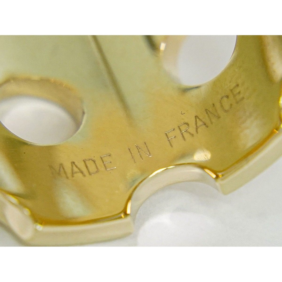 Hermes Scarf Ring Gold Plated Perforated — view 10
