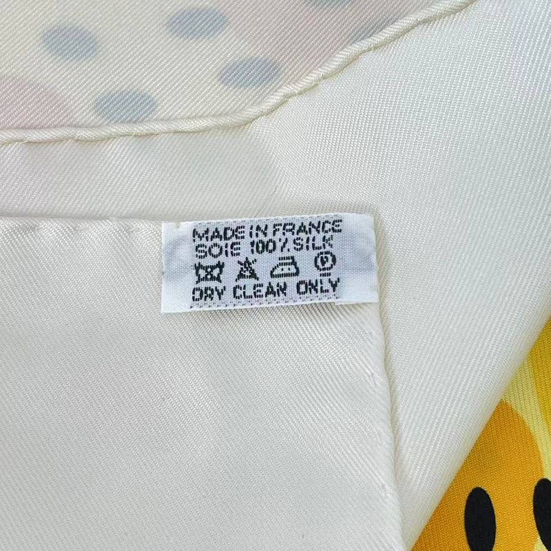 Hermes Carre 90 Silk Scarf HOLA Flamenca Ola Flamenca White