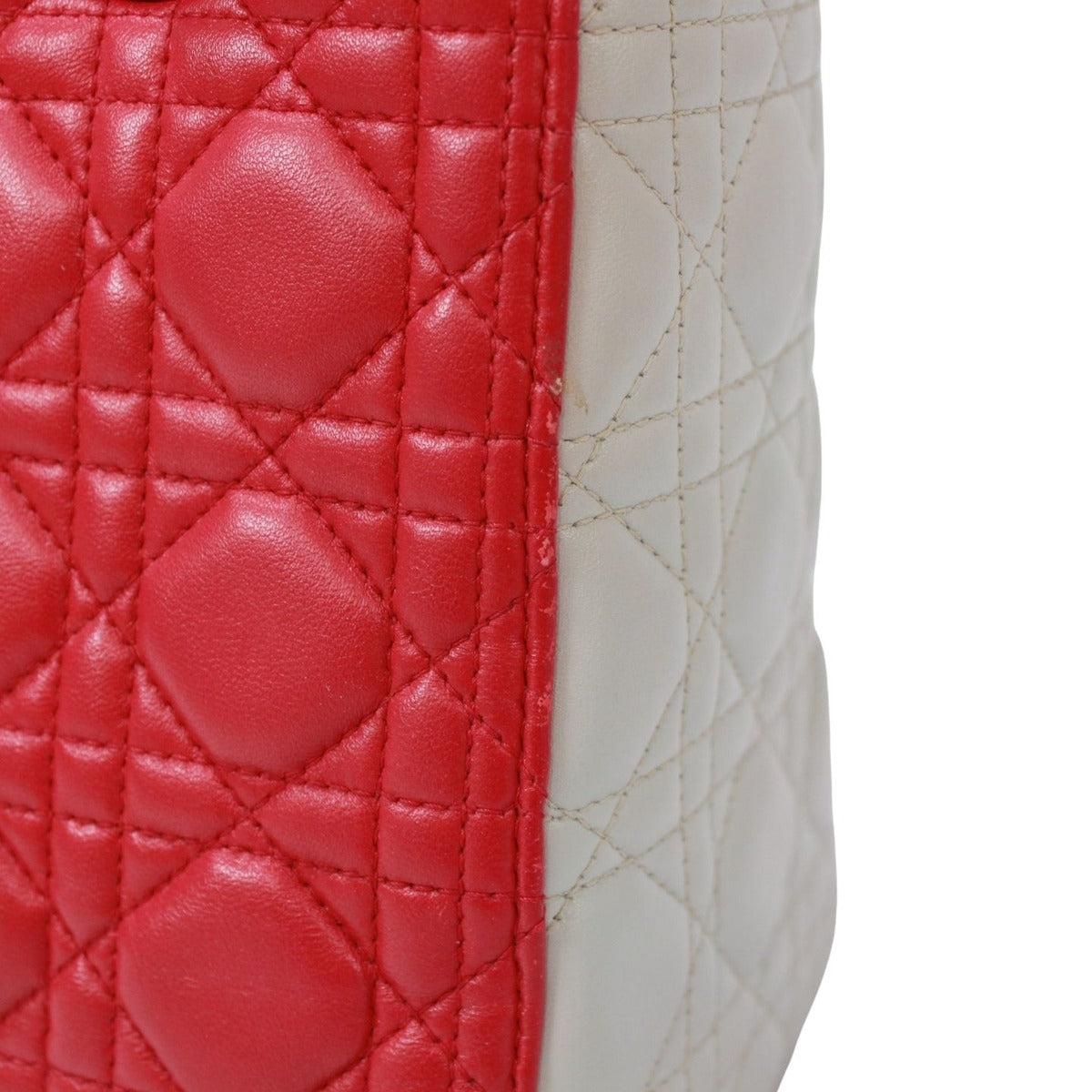 Dior Cannage 2-Way Lambskin Pink White Handbag Silver — view 15