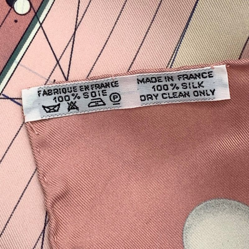 Hermes Scarf Carre 90 Music Played By Spheres La Musique Des Spheres Pink 100%