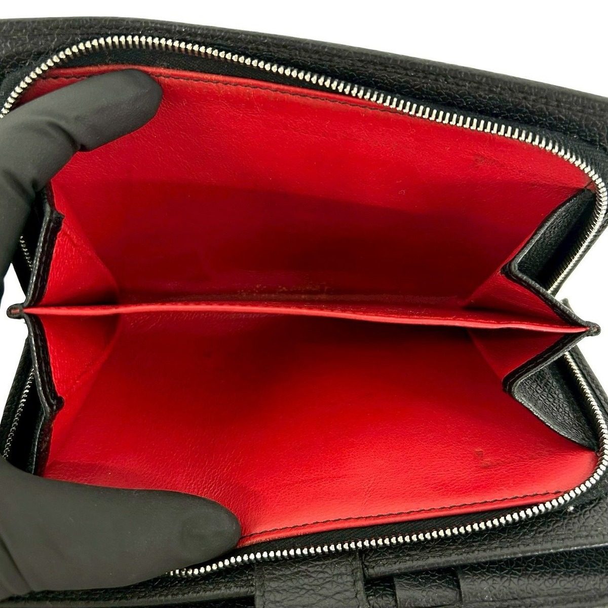 Bvlgari Logo Leather Bifold Wallet Billfold Coin Purse Black — view 10