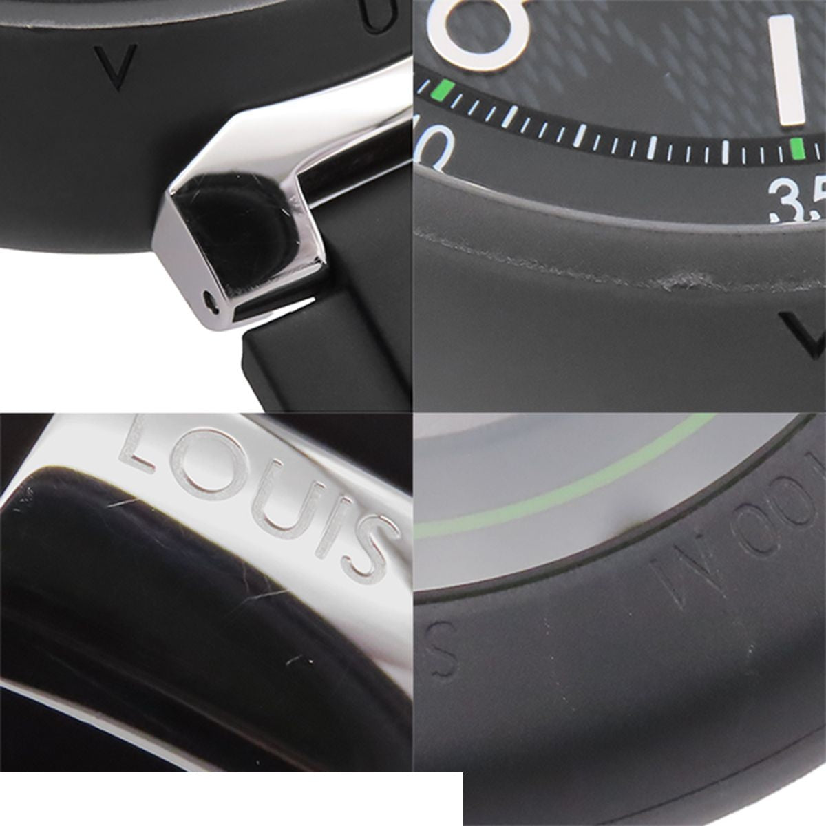Louis Vuitton Tambour Chronograph Damier Graphite Lace Black SS Rubber Watch — view 8