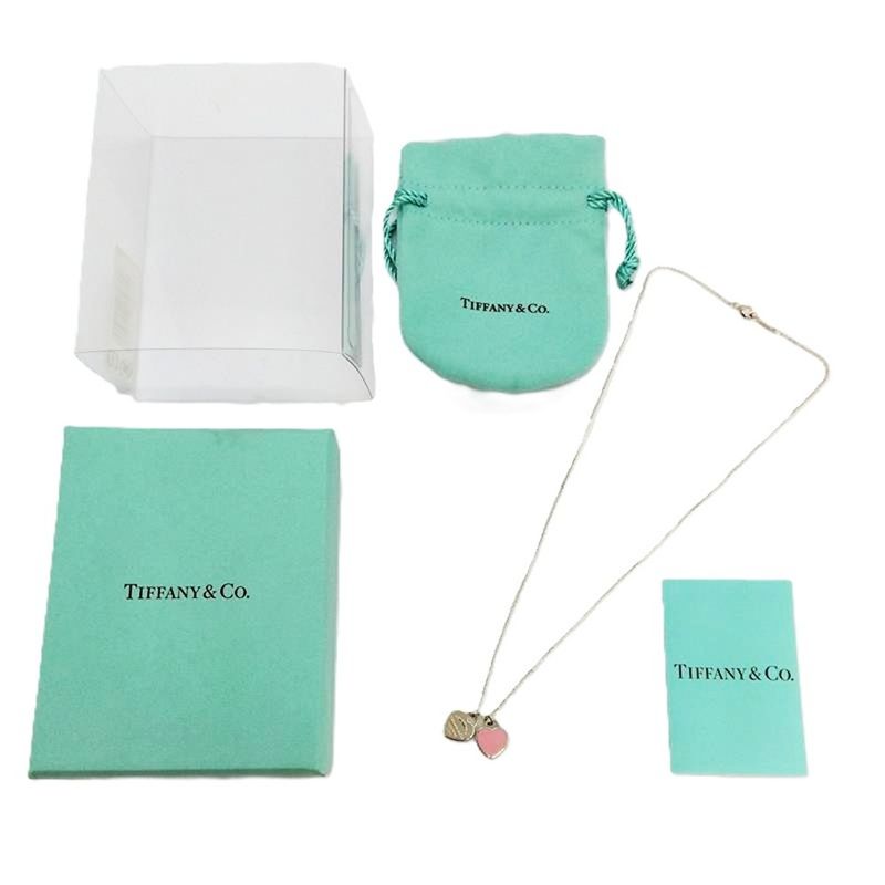Tiffany & Co Tiffany & Co Return To Double Heart Pink Necklace Sv925 26g