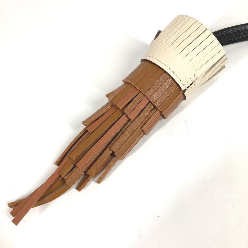 Hermes Charm Bagcharm Charm Chouette Owl Leather Gold/black/nata Brown