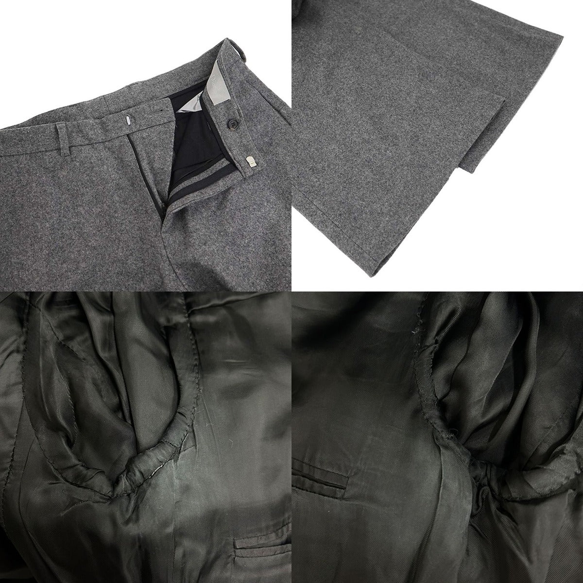 Dior Homme Wool Cashmere Flannel Jacket & Wide Pants Set Gray — view 9