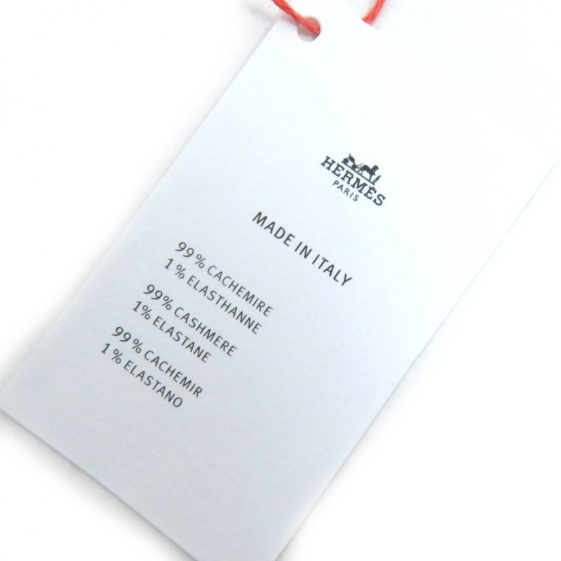 Hermes 23AW H232006g Heaven Cashmere 99% Chaine D'ancre Knit Gloves Orange S