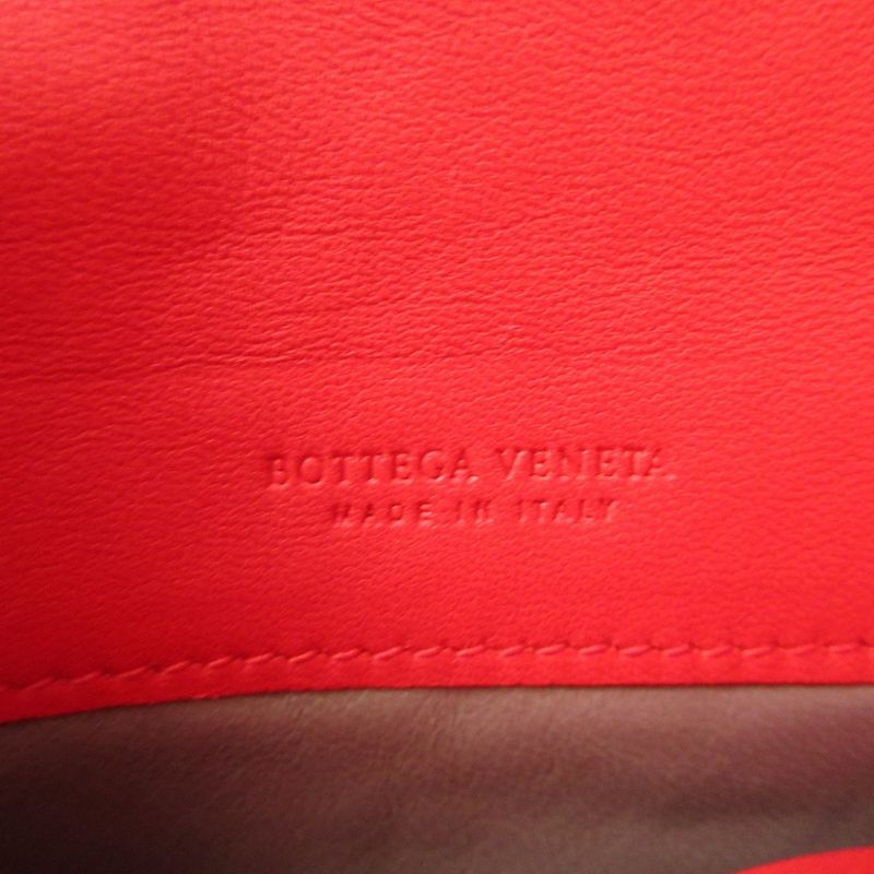 Bottega Veneta Intrecciato 143305 Leather Red Bifold Long Wallet 0337 Bottega