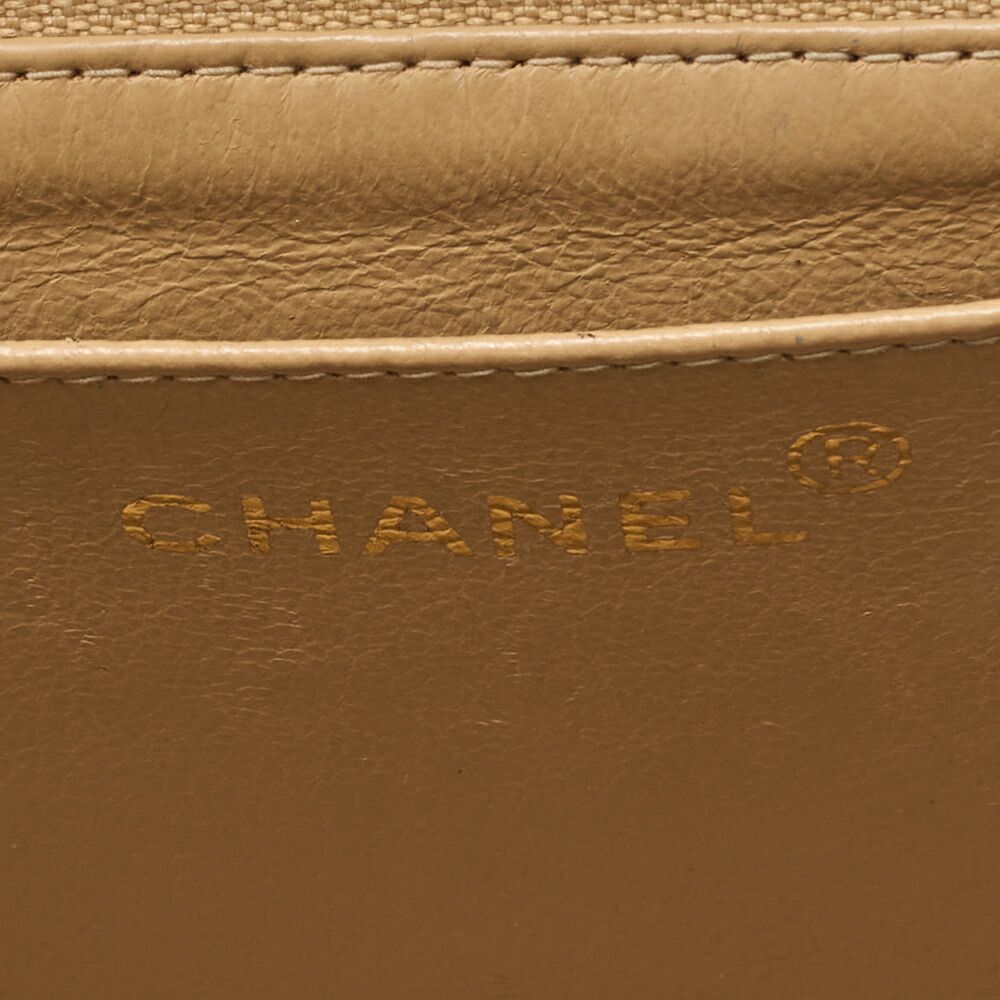 Chanel Handbag Matelasse Coco Top Handle Flap Bag Lambskin Beige Gold