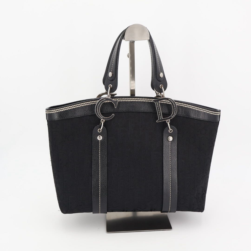 Christian DIOR Trotter Flower Embroidered Tote Handbag