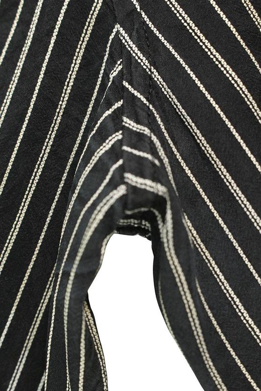 Saint Laurent Paris 646850 Y1f58 Silk Stripe Long Sleeve Shirt Men's 37