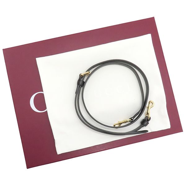 Gucci 2way Bag GG Super Mini Bag Leather Black Gold Hardware Black Handbag