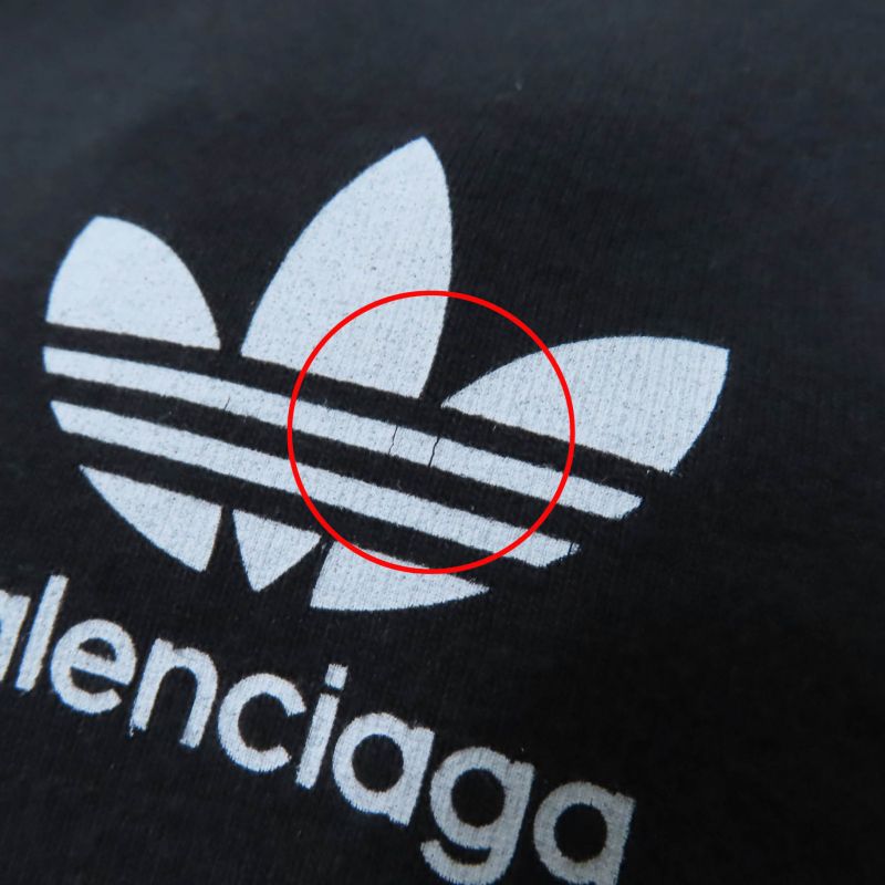 Balenciaga×adidas 23SS 723782 100% Cotton Short Sleeve T-shirt Black XS Genuine