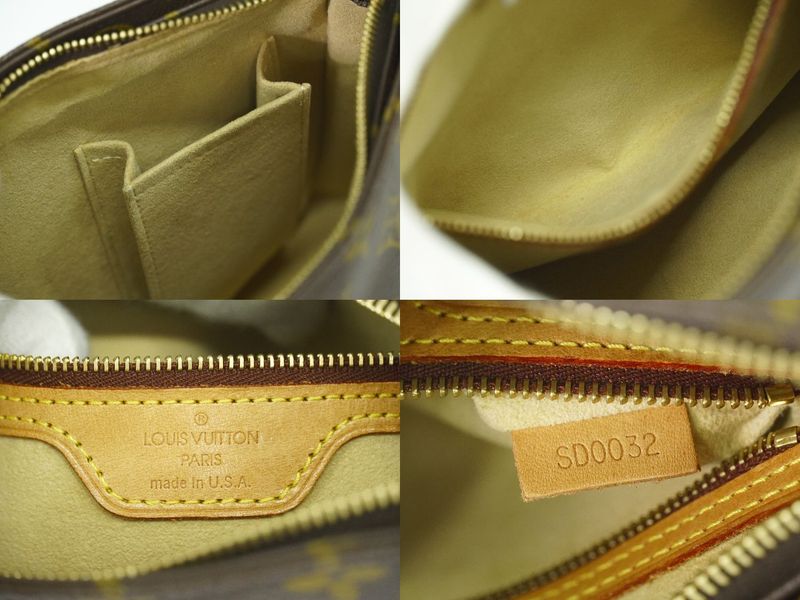 Authentic Louis Vuitton LV Looping MM Monogram Shoulder Bag Handbag Brown