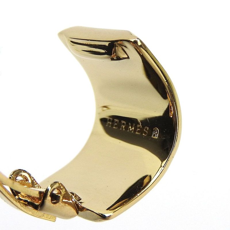 Hermes Earring Emile Cloisonne Red Gold GP Plated Jewelry Accessories Jewelry