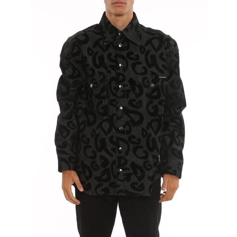 Dolce & Gabbana Top Chemise Button Up Dress Shirt Jacket Denim Men's