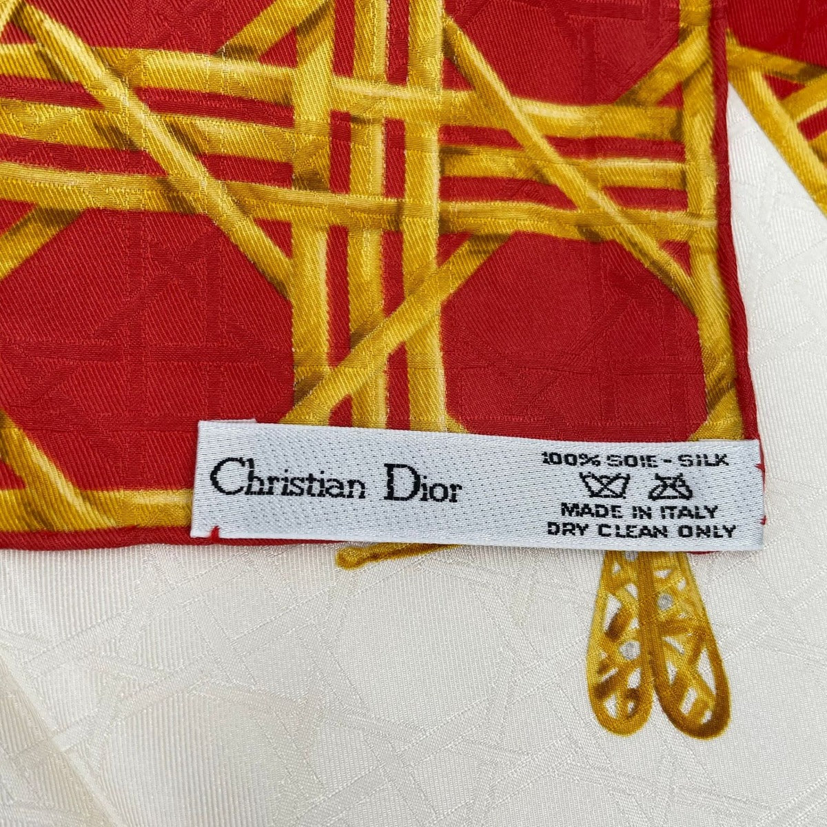 Dior Christian Scarf Silk Diana Insect Red — view 8