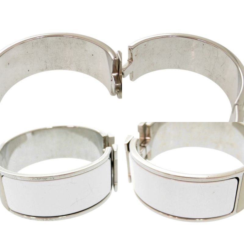 Hermes H Motif Clic Clac GM Bu Metal White Silver Stamped P (2012) Bracelet
