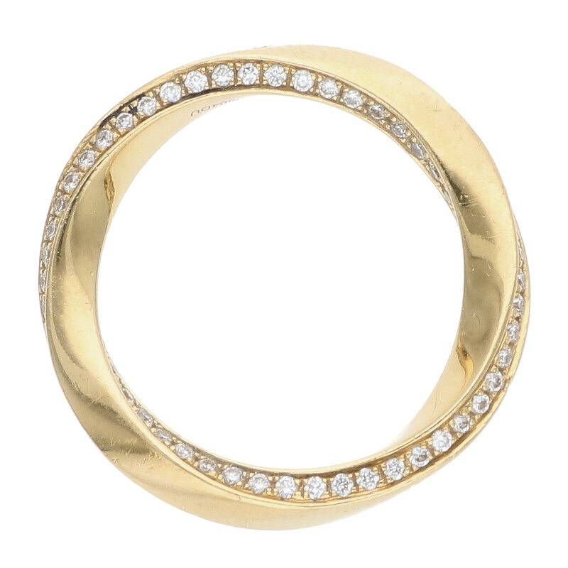 Celine Torsion 18K Yellow Gold Diamond Ring Ladies 9 50