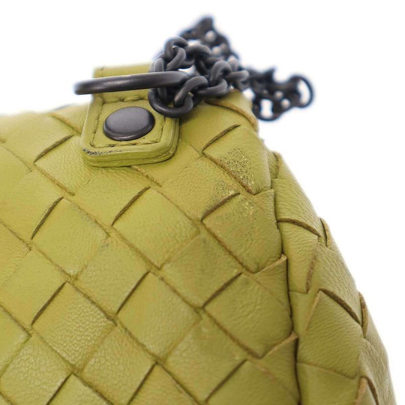 Bottega Veneta Intrecciato Chain Shoulder Bag in Yellow