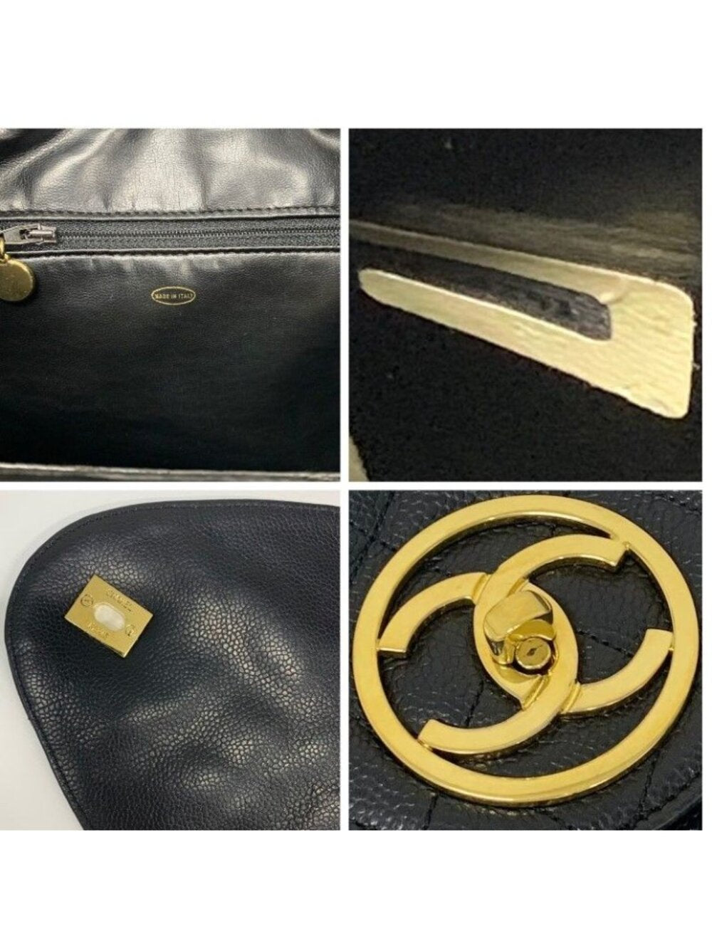 Chanel Chanel Bag Backpack Rucksack Black Gold Quilted Turn Lock