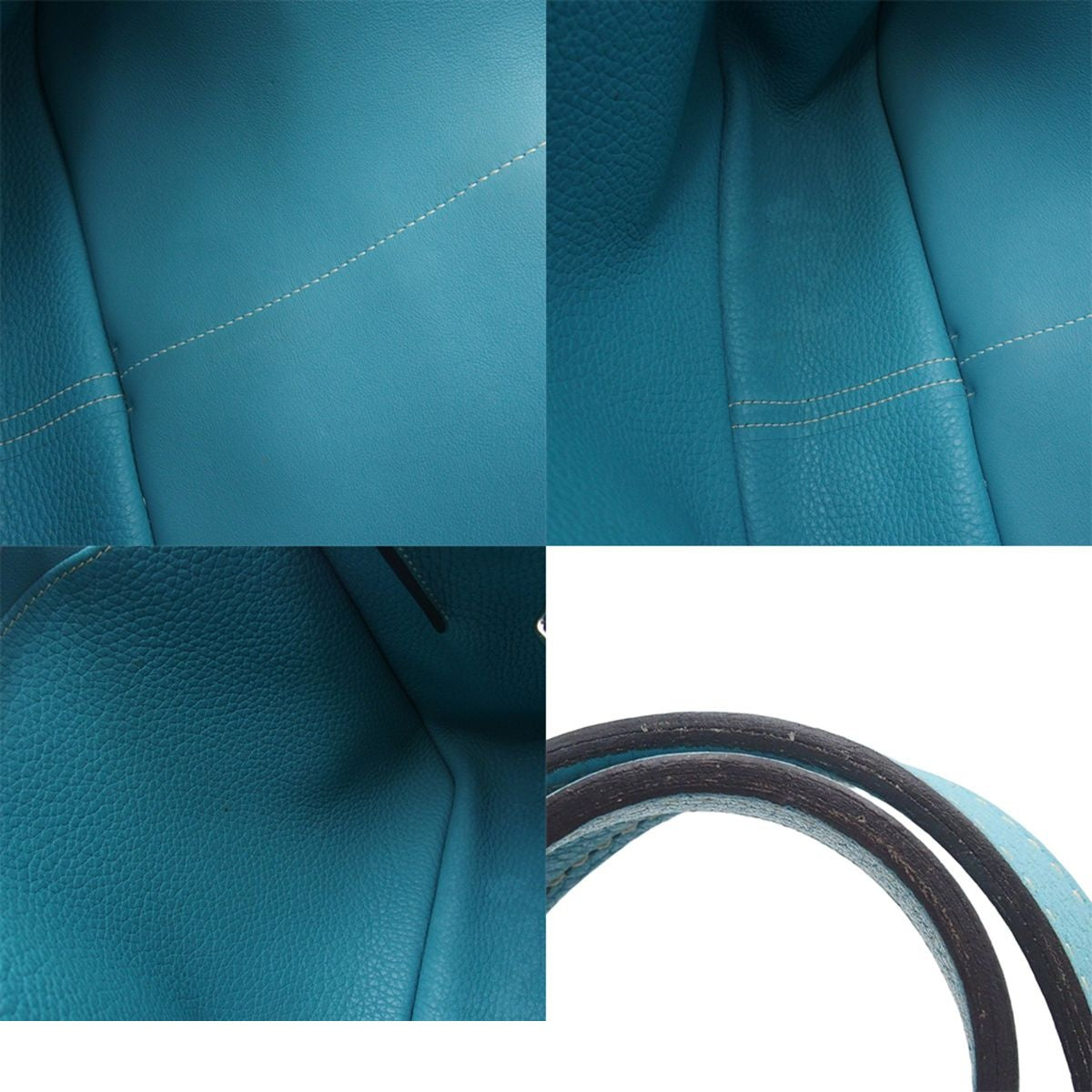 Hermes Halzan 31 Blue Sunseal Silver Taurillon Clemence 2-Way Shoulder Bag — view 8