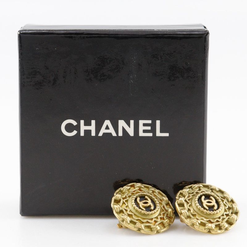 Chanel Coco Mark Vintage Gold Plated 94A Ladies 14.5g Earring